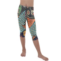 Mosaic Kids  Lightweight Velour Capri Leggings  by artworkshop