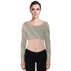 Sand Waves Velvet Long Sleeve Crop Top by artworkshop