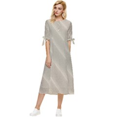 Sand Waves Bow Sleeve Chiffon Midi Dress by artworkshop