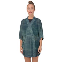 Wooden Wall Half Sleeve Chiffon Kimono by artworkshop