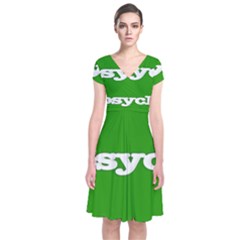 Psych Short Sleeve Front Wrap Dress by nate14shop