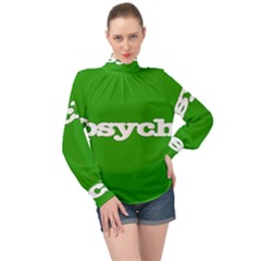 Psych High Neck Long Sleeve Chiffon Top by nate14shop