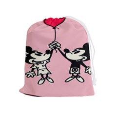 Baloon Love Mickey & Minnie Mouse Drawstring Pouch (xl) by nate14shop