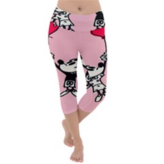 Baloon Love Mickey & Minnie Mouse Lightweight Velour Capri Yoga Leggings by nate14shop