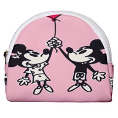 Baloon Love Mickey & Minnie Mouse Horseshoe Style Canvas Pouch by nate14shop
