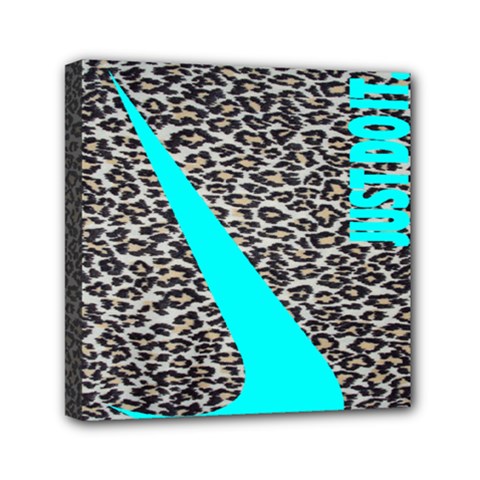 Just Do It Leopard Silver Mini Canvas 6  X 6  (stretched) by nate14shop