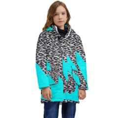 Just Do It Leopard Silver Kid s Hooded Longline Puffer Jacket by nate14shop