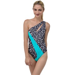 Just Do It Leopard Silver To One Side Swimsuit by nate14shop