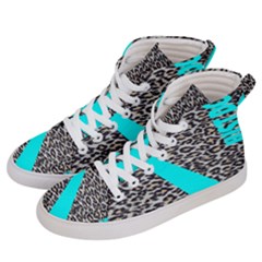 Just Do It Leopard Silver Women s Hi-top Skate Sneakers by nate14shop