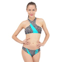 Just Do It Leopard Silver High Neck Bikini Set by nate14shop