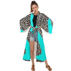 Just Do It Leopard Silver Maxi Kimono by nate14shop