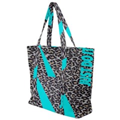 Just Do It Leopard Silver Zip Up Canvas Bag by nate14shop