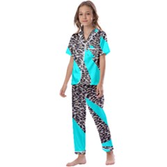 Just Do It Leopard Silver Kids  Satin Short Sleeve Pajamas Set by nate14shop