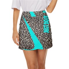 Just Do It Leopard Silver Mini Front Wrap Skirt by nate14shop