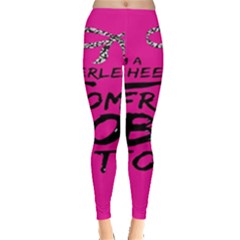 Bow To Toe Cheer Pink Leggings  by nate14shop