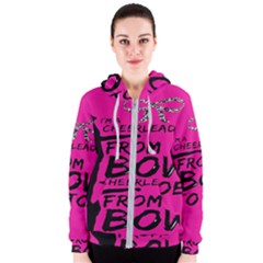 Bow To Toe Cheer Pink Women s Zipper Hoodie by nate14shop