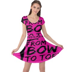 Bow To Toe Cheer Pink Cap Sleeve Dress by nate14shop