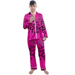 Bow To Toe Cheer Pink Men s Long Sleeve Satin Pajamas Set by nate14shop