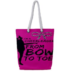 Bow To Toe Cheer Pink Full Print Rope Handle Tote (small) by nate14shop