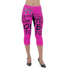 Bow To Toe Cheer Pink Lightweight Velour Capri Leggings  by nate14shop