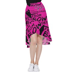 Bow To Toe Cheer Pink Frill Hi Low Chiffon Skirt by nate14shop