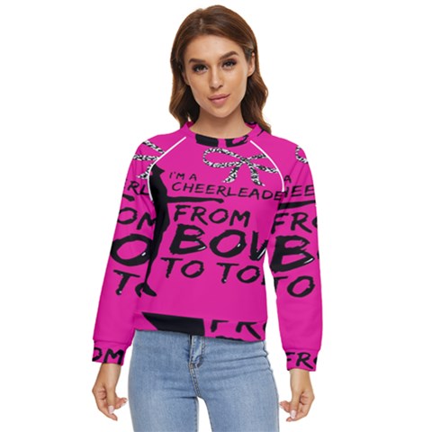 Bow To Toe Cheer Pink Women s Long Sleeve Raglan Tee by nate14shop