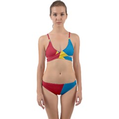 Tri Calor Background-color Wrap Around Bikini Set by nate14shop