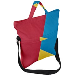 Tri Calor Background-color Fold Over Handle Tote Bag by nate14shop