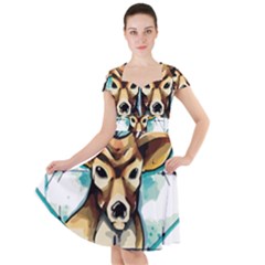 Deer-unicorn-tattoo-drawing-vector-watercolor Cap Sleeve Midi Dress