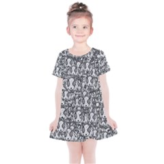 Sketchy Monster Insect Drawing Motif Pattern Kids  Simple Cotton Dress by dflcprintsclothing