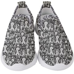 Sketchy Monster Insect Drawing Motif Pattern Kids  Slip On Sneakers by dflcprintsclothing