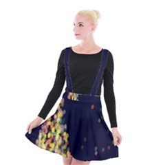 Abstract-christmas-tree Suspender Skater Skirt by nate14shop