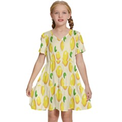 Background-a 001 Kids  Short Sleeve Tiered Mini Dress by nate14shop