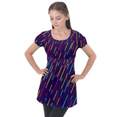 Background-a 008 Puff Sleeve Tunic Top by nate14shop