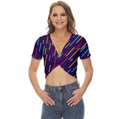 Background-a 008 Twist Front Crop Top by nate14shop