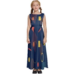 Background-a 012 Kids  Satin Sleeveless Maxi Dress