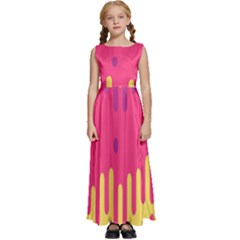 Background-a 013 Kids  Satin Sleeveless Maxi Dress