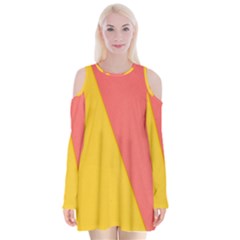 Background-a 014 Velvet Long Sleeve Shoulder Cutout Dress