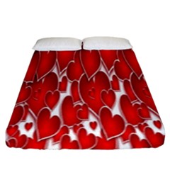 Banner Love Red Fitted Sheet (king Size) by nate14shop