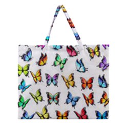 Big Collection Off Colorful Butterfiles Zipper Large Tote Bag by nate14shop