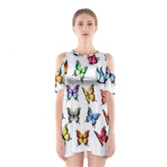 Big Collection Off Colorful Butterfiles Shoulder Cutout One Piece Dress by nate14shop