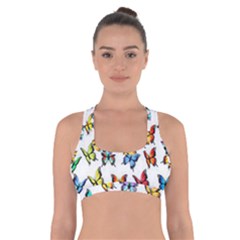 Big Collection Off Colorful Butterfiles Cross Back Sports Bra by nate14shop