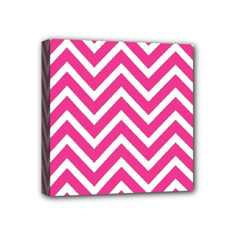 Chevrons - Pink Mini Canvas 4  X 4  (stretched) by nate14shop