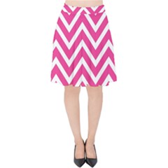 Chevrons - Pink Velvet High Waist Skirt by nate14shop