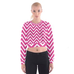 Chevrons - Pink Cropped Sweatshirt