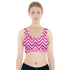 Chevrons - Pink Sports Bra With Pocket by nate14shop