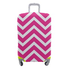 Chevrons - Pink Luggage Cover (small) by nate14shop