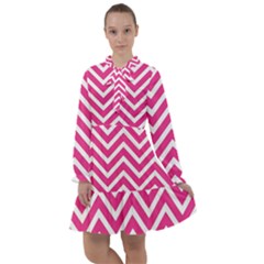 Chevrons - Pink All Frills Chiffon Dress by nate14shop