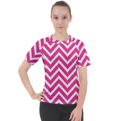 Chevrons - Pink Women s Sport Raglan Tee