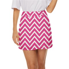 Chevrons - Pink Mini Front Wrap Skirt